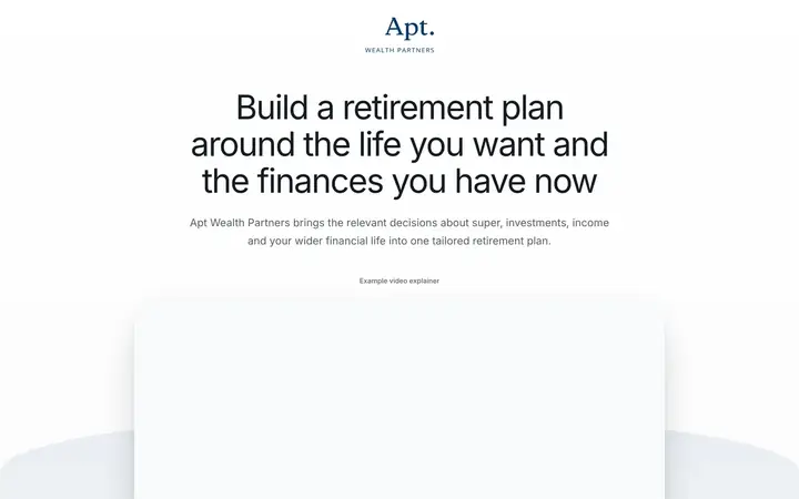 Landing page preview for Apt Wealth Partners