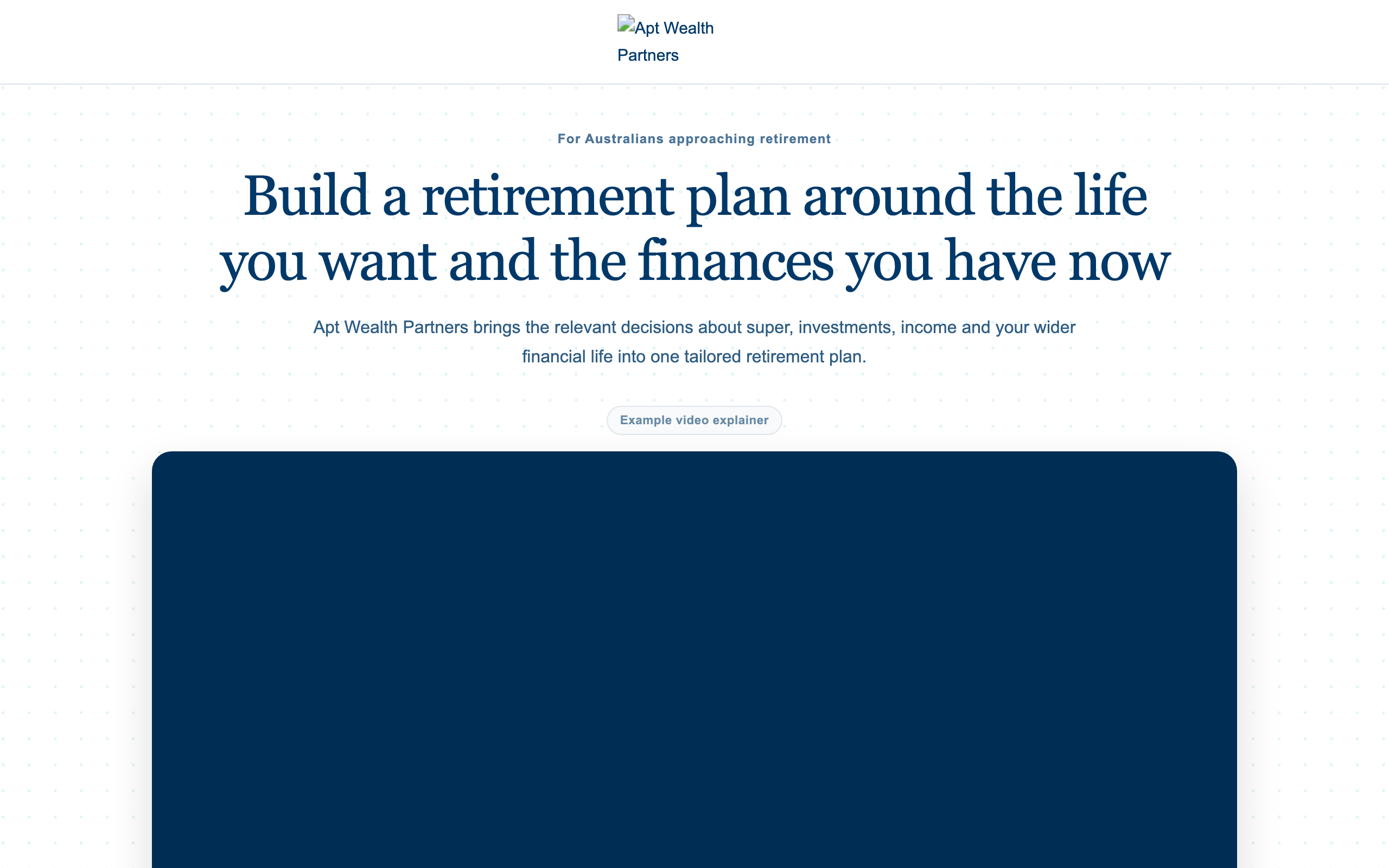 Landing page preview for Apt Wealth Partners
