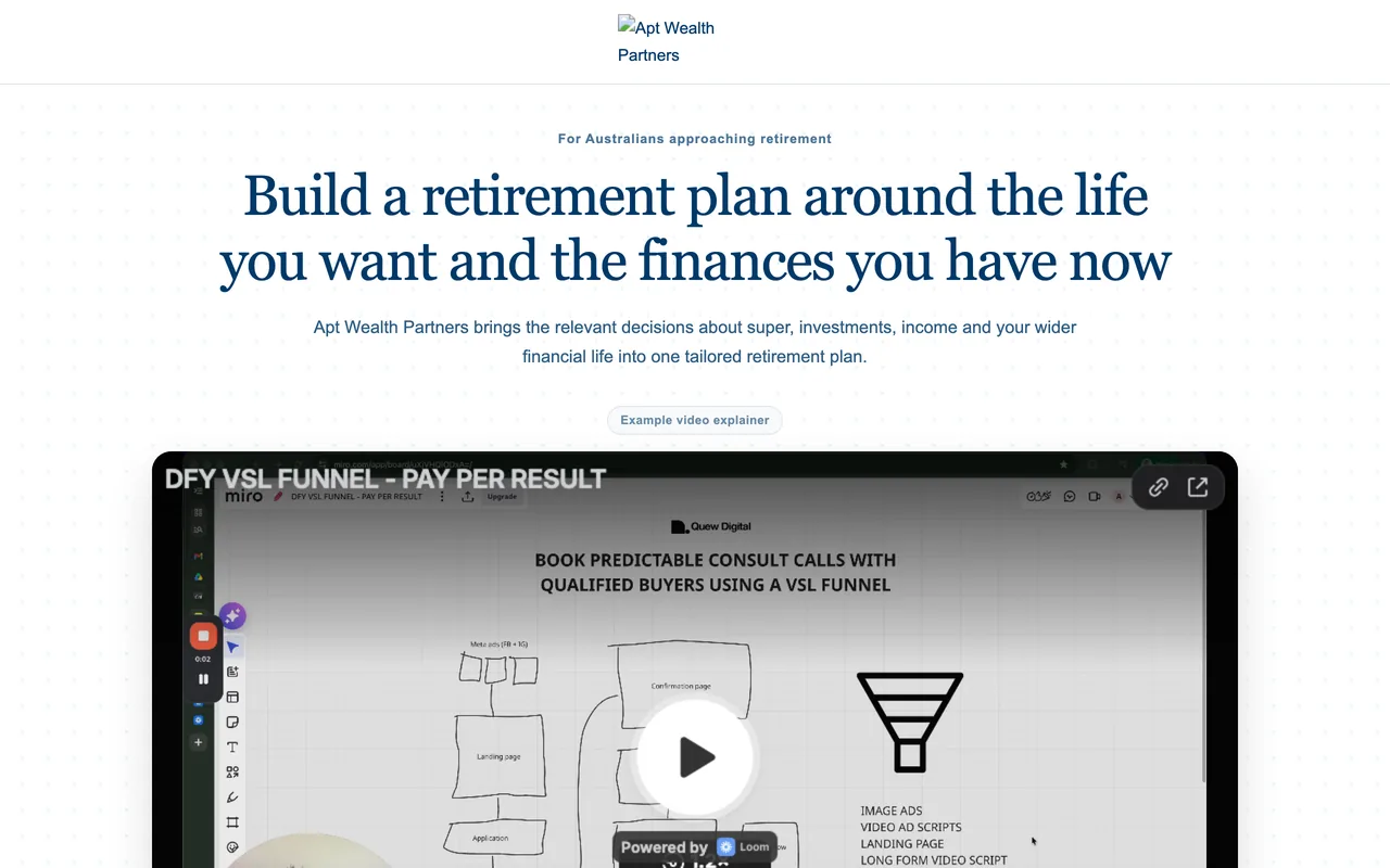 Landing page preview